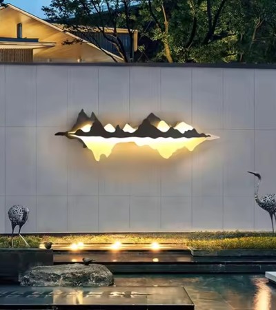 Venta caliente negro al aire libre waterproof garden stone wall lamp