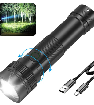 10000 - Watt High - Power Long - Range Zoomable and Focusable Rechargeable Flashlight - 500—999
