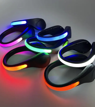 Wholesale running shoe lights with PVC guide rail, 80mAh LED night running warning lights. - 100—399