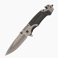 Factory wholesale custom outdoor hunting knives, folding knives with G10 handles, equipped with cutting ropes, and camping survival knives with window-breaking functions.